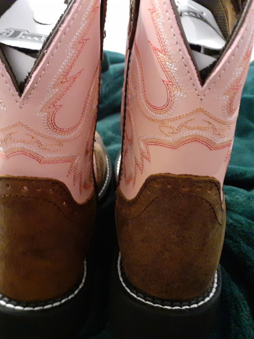 JUSTIN BOOTS GYPSY LEATHER ROUND TOE COWBOY BOOTS PINK NEW W TAGS, BEAUTIFUL - Picture 6 of 12